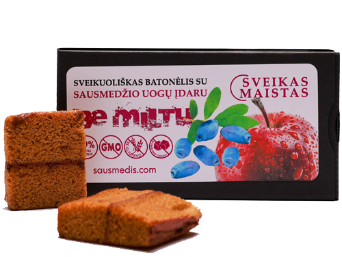 SVEIKUOLIŠKAS BATONĖLIS SU SAUSMEDŽIŲ ĮDARU